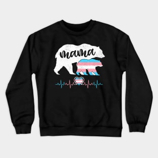 Protect Trans Kid Mama Bear Transgender LGBT Pride Month Crewneck Sweatshirt